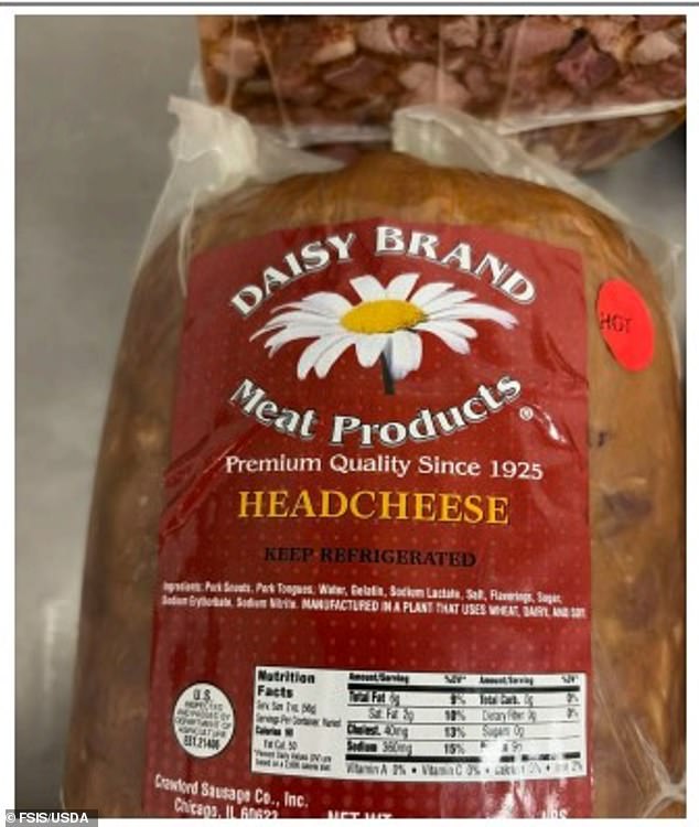 USDA warns against eating Daisy brand headcheese over deadly listeria outbreak.