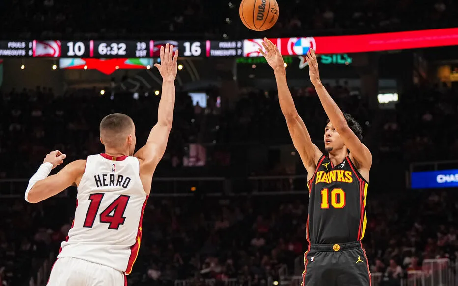 Zacchari Risacher prend part à son dernier match de la saison en NBA