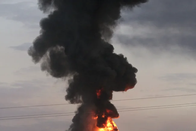 Une nouvelle attaque russe sur Kiev : des témoins filment le lancement d'un missile balistique et l'explosion qui a suivi